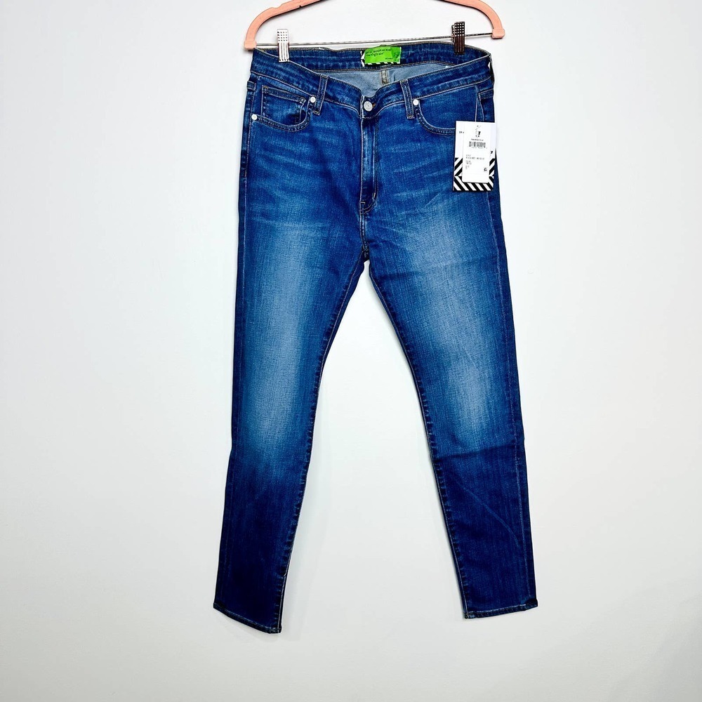 Free People X Sandrine Rose Mid-Rise Skinny Denim Jeans Indigo Sz 31 R1018-D007